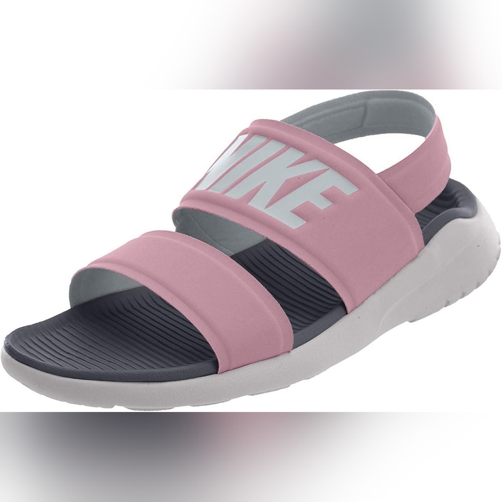 New Nike Women's Tanjun Sandal Alphabet Sports Sandals Pink Size 7 - Picture 6 of 6